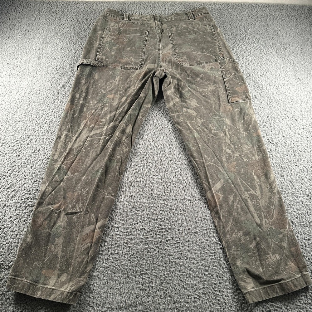 Abercrombie & Fitch Cargo Pants Mens 34(33 Fits)x32 Green Camo Loose Workwear - Picture 10 of 13